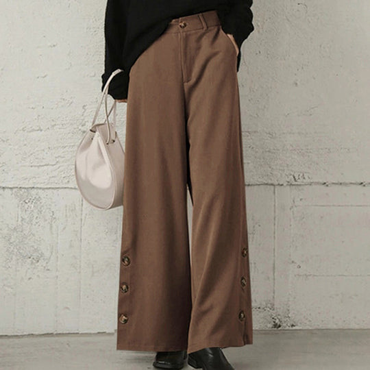 Damen Weite Hosen mit Knopfdetails EB