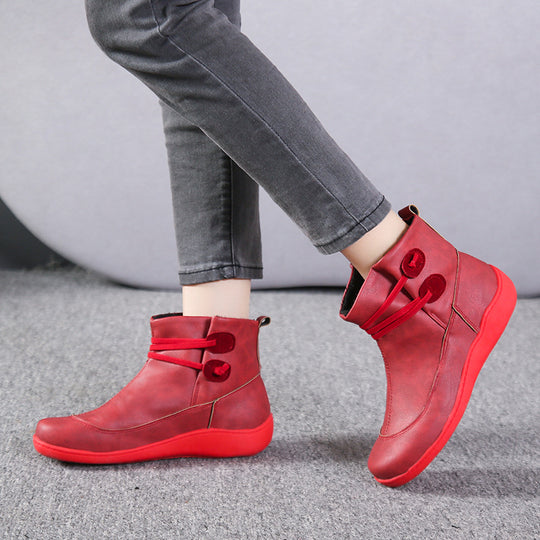Damen modische Winterstiefeletten mit modernem Schnürdesign und rutschfester Sohle EB
