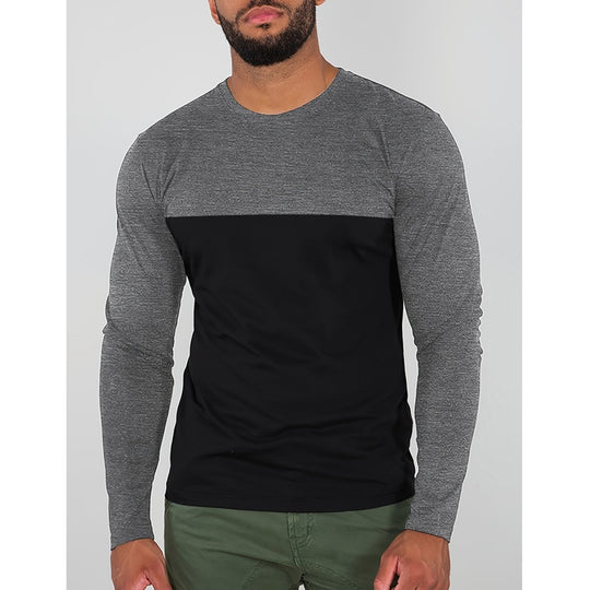 Herren Langarmshirt mit modernen Farbblockelementen und komfortablem Schnitt EB