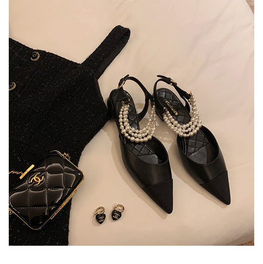 Damen Elegante Slingback-Pumps mit Perlenapplikationen und hochwertiger Schuhsohle EB