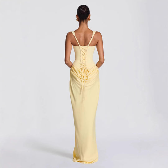 Damen Fließendes Maxi-Kleid mit asymmetrischem Schnitt und raffiniertem Drapé EB