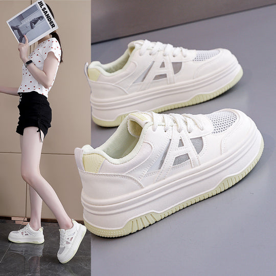 Damen Modische Sneakers mit extra dicker Sohle EB