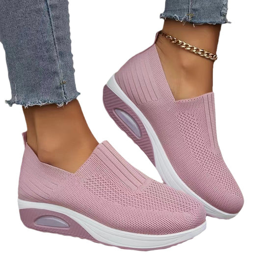 Damen Sportliche Slip-On Sneakers mit atmungsaktiver Oberstruktur EB