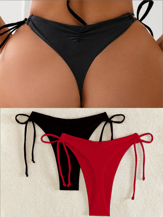 Damen Hochgeschnittener Bikini mit seitlichen Bindebändern EB