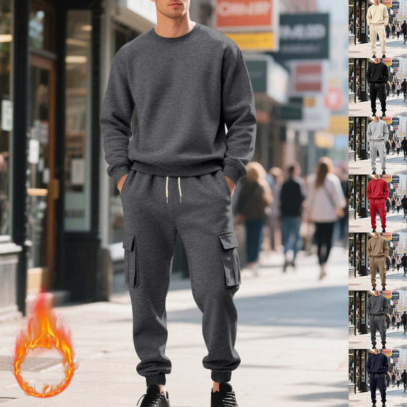 Herren Utility-Cargo-Jogger aus French Terry mit Mehrfachklappen & Tunnelzug EB