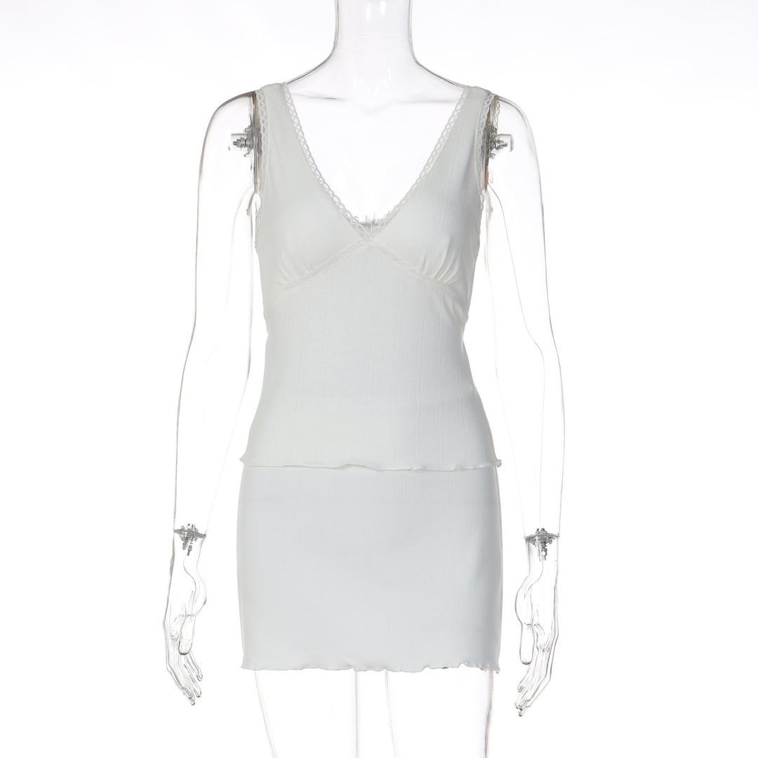 Damen Trägershirt mit eleganter Rüsche und femininer Silhouette EB