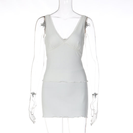 Damen Trägershirt mit eleganter Rüsche und femininer Silhouette EB