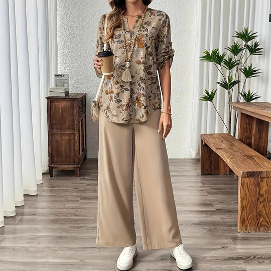 Damen Bluse mit floralem Design und lässiger Passform EB