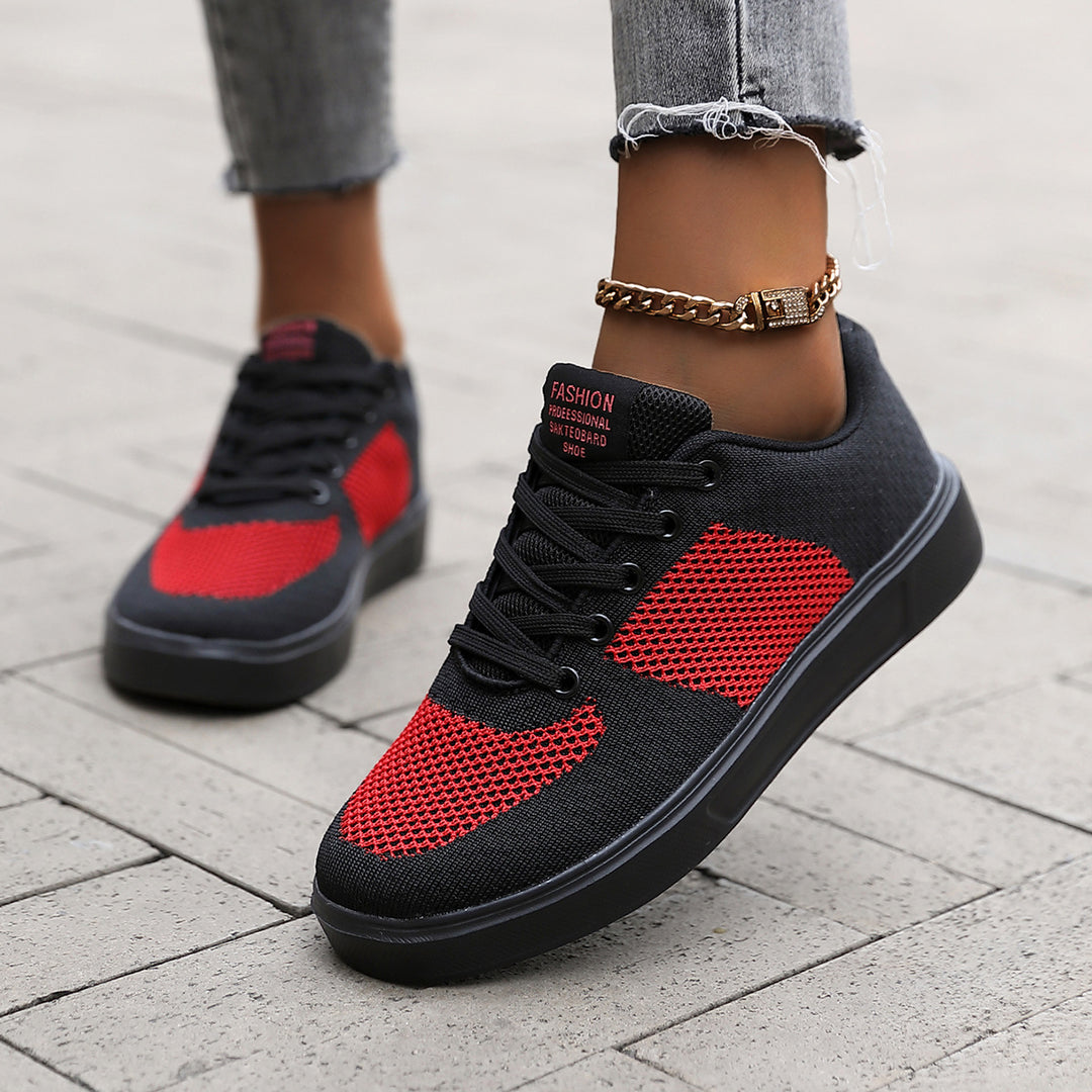Damen Sportliche Leichtgewicht Sneakers mit atmungsaktivem Obermaterial EB