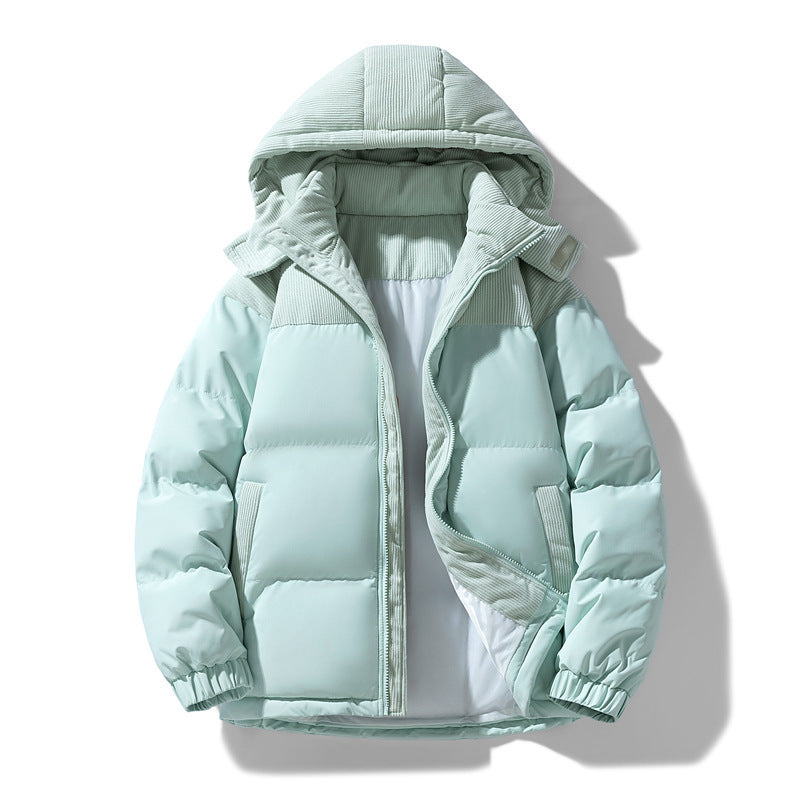 Damen warme Steppjacke mit abnehmbarer Kapuze und hochgeschlossenem Kragen EB