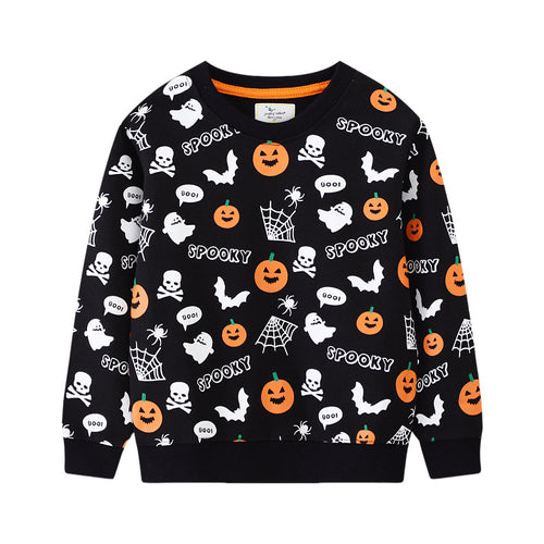 Kinder Sweatshirt mit gruseligem Halloween-Motiv EB