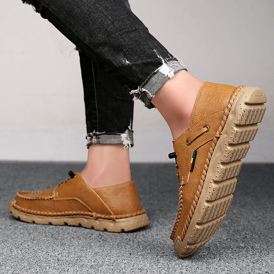 Herren Freizeit-Leder-Sneaker mit handgenähter Verarbeitung EB