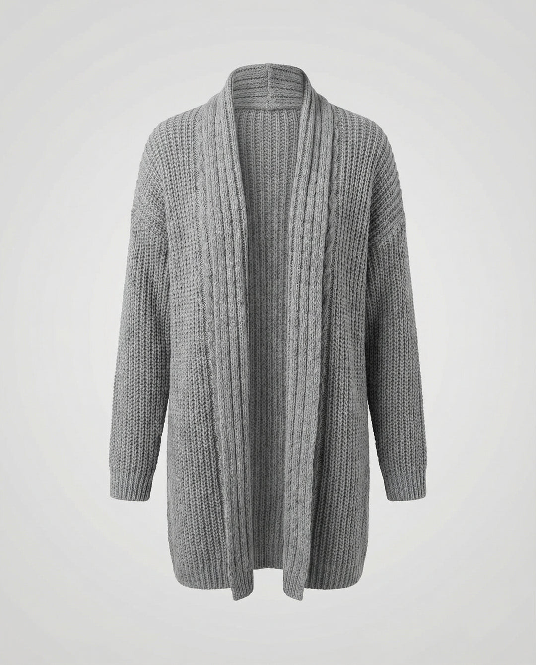 Damen Strickjacke mit offenen Kanten und lässigem Schnitt EB