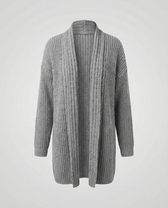 Damen Strickjacke mit offenen Kanten und lässigem Schnitt EB