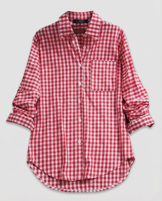 Damen Kariertes Hemd Oversize | EB