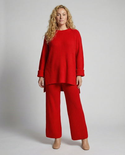 Damen Strickanzug mit weitem Schnitt und eleganten Details EB