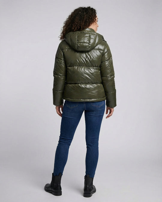 Damen Puffy Jacke Kapuze | EB
