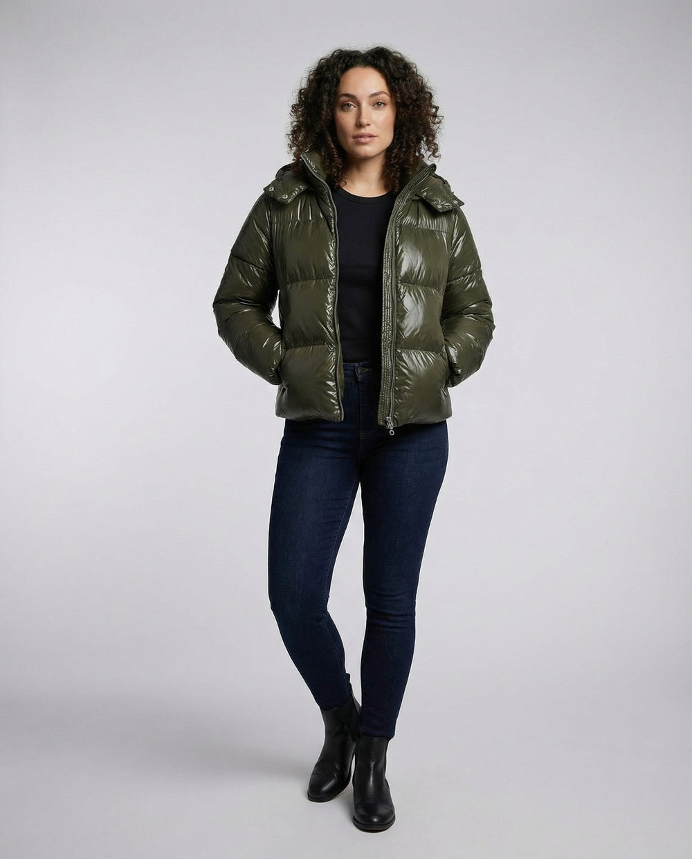 EB | Damen Puffy Jacke mit Kapuze