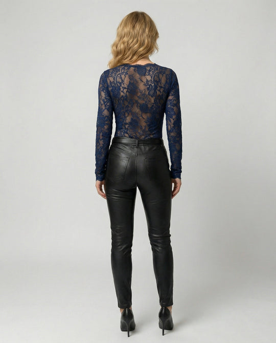 Damen Spitzenbody Langarm V-Ausschnitt | EB