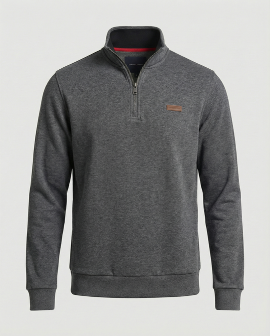 Herren Hochwertiger Fleece-Pullover mit halbem Reißverschluss EB