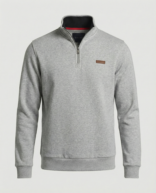 Herren Hochwertiger Fleece-Pullover mit halbem Reißverschluss EB