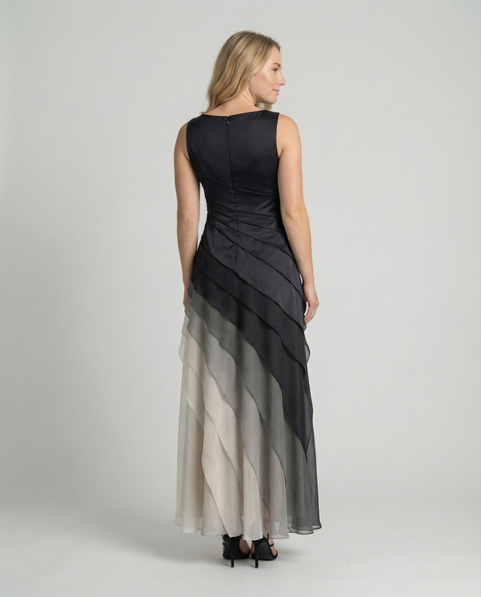 Damen Elegantes Kleid mit Figurbetonendem Schnitt & Ombre-Farbe | EB