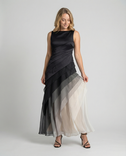 Damen Elegantes Kleid mit Figurbetonendem Schnitt & Ombre-Farbe | EB