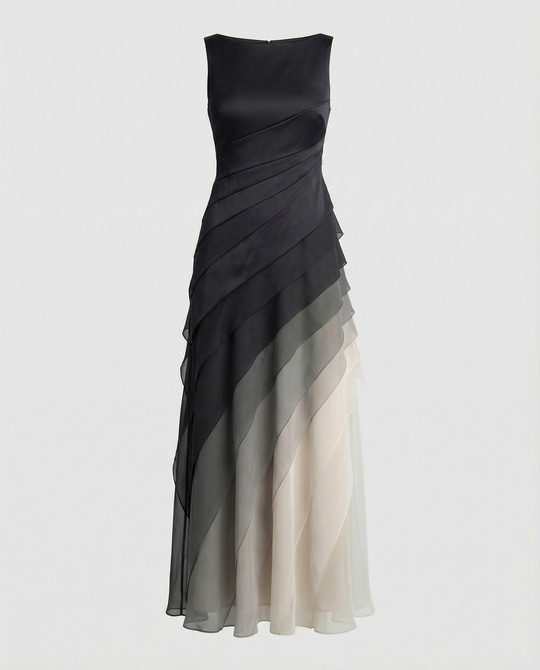 Damen Elegantes Kleid mit Figurbetonendem Schnitt & Ombre-Farbe | EB