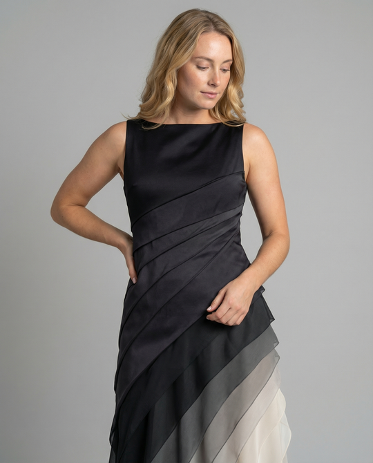 Damen Elegantes Kleid mit Figurbetonendem Schnitt & Ombre-Farbe | EB
