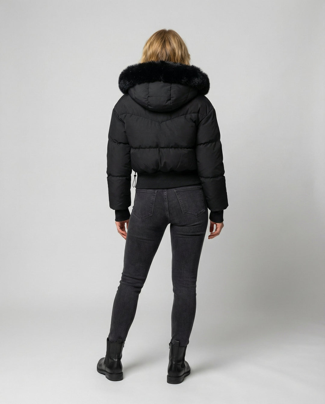 Stylische Warme Cropped Daunenjacke Damen | EB