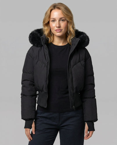 Stylische Warme Cropped Daunenjacke Damen | EB