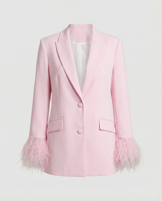 Damen eleganter Blazer mit auffälligen Federärmel EB