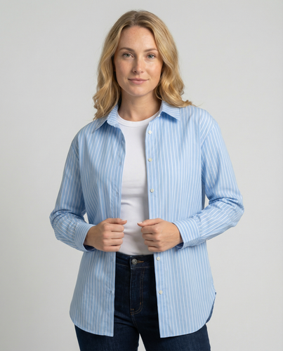 Damen Hemdbluse gestreift oversized