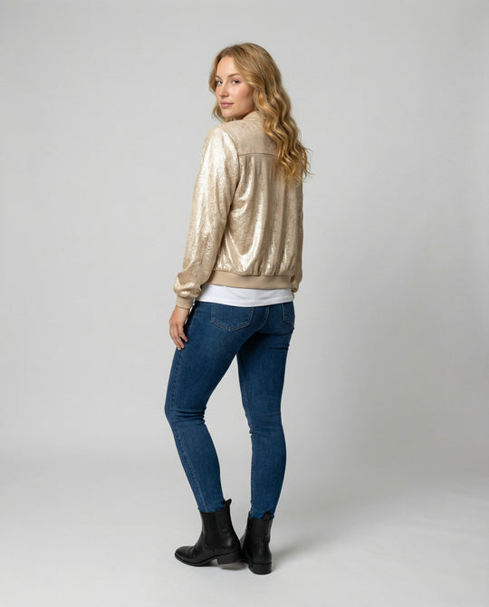 Glänzende Bomberjacke Damen | EB