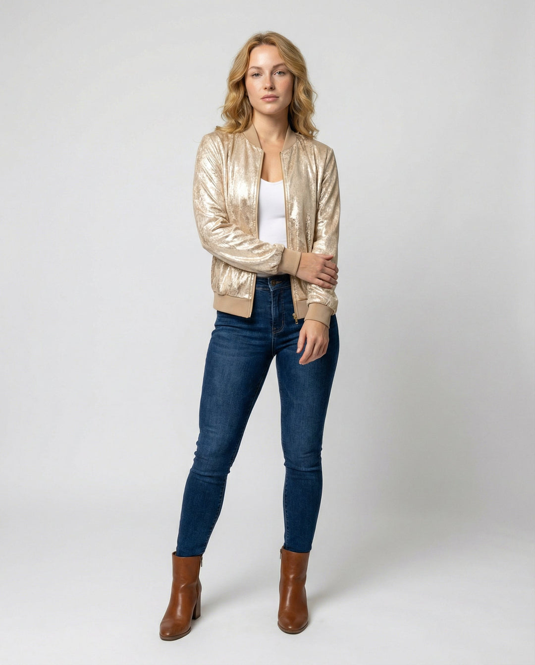Glänzende Bomberjacke Damen | EB