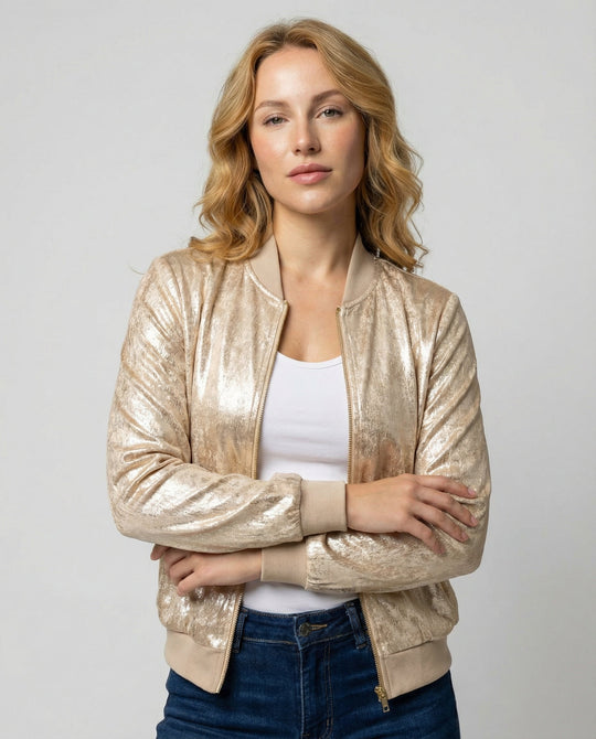 Glänzende Bomberjacke Damen | EB