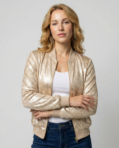 Glänzende Bomberjacke Damen | EB