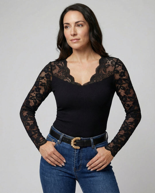 Eleganter Damen Spitzen-Bodysuit | EB