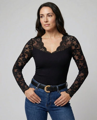Eleganter Damen Spitzen-Bodysuit | EB