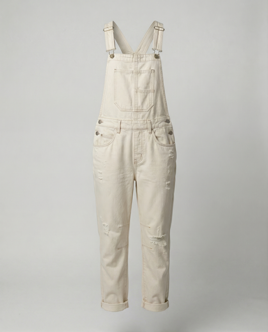 Damen Lässige Denim-Latzhose mit Weit geschnittenem Bein EB