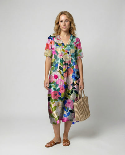 Luftiges Blumen Sommerkleid Damen | EB