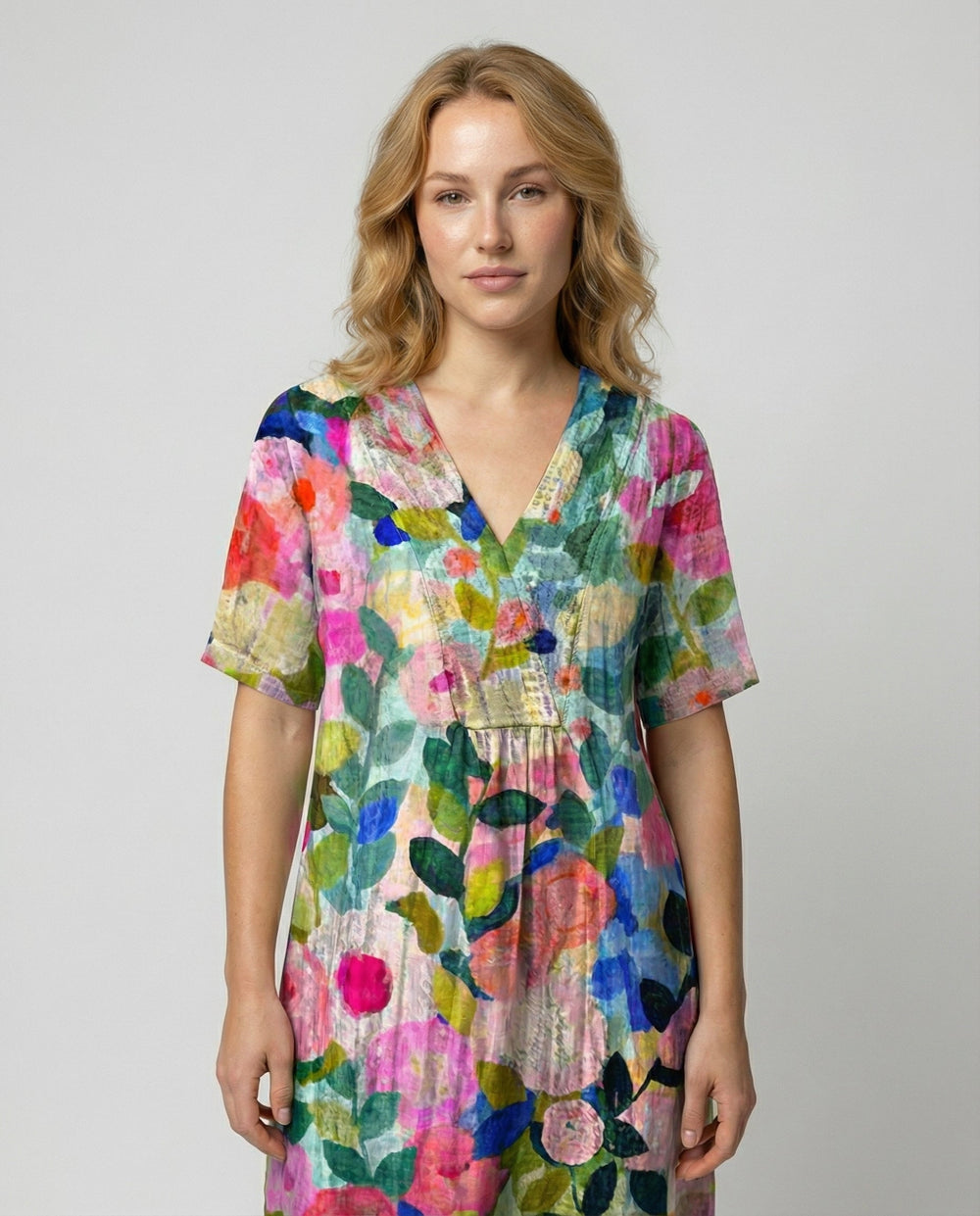 Luftiges Blumen Sommerkleid Damen | EB