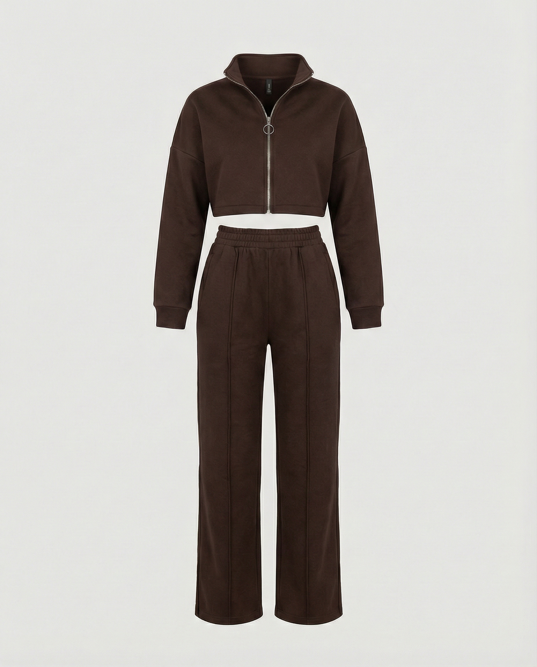 Damen Cropped Fleece-Jacke mit Reißverschluss EB