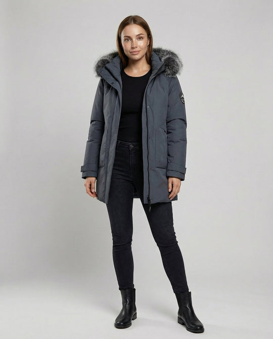 Warmer Winterparka Damen Kapuze | EB