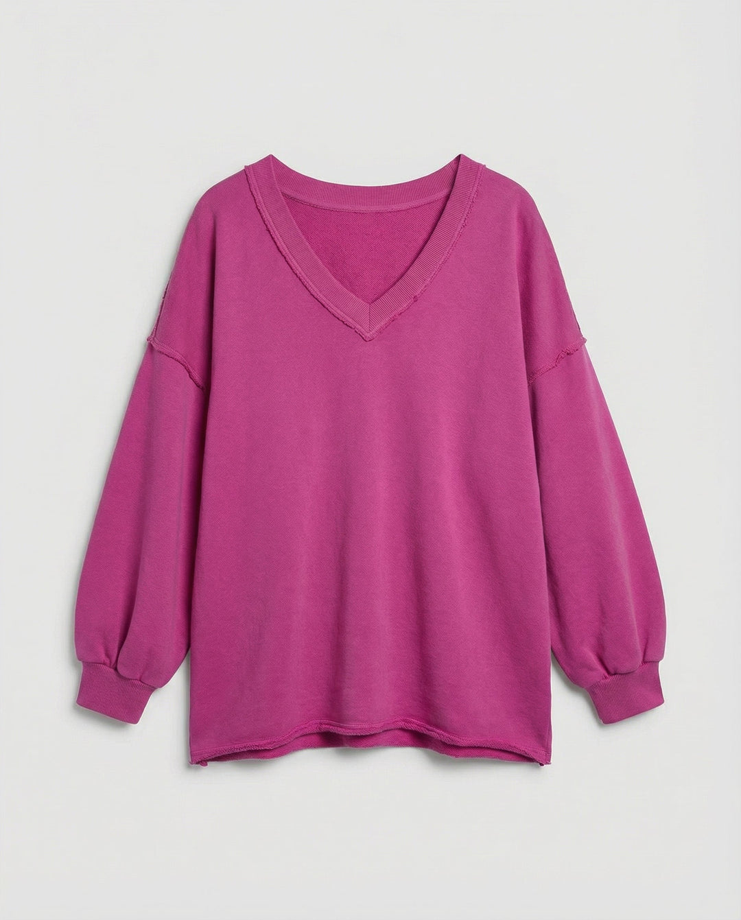 Oversized Damen V-Ausschnitt Sweatshirt | EB
