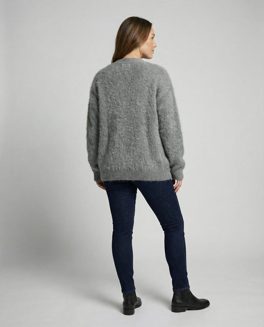 Kuschelige Mohair Strickjacke Damen | EB