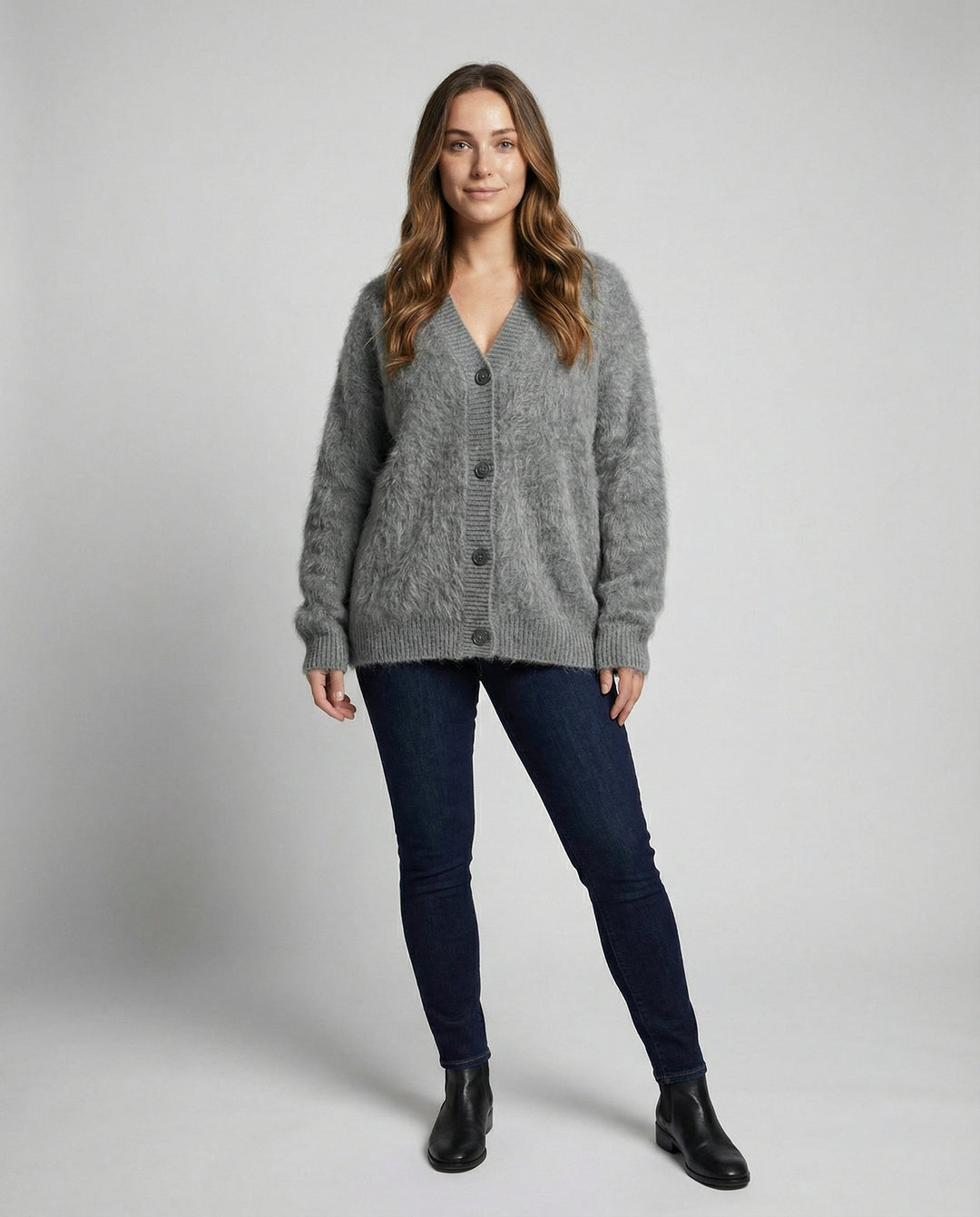 Kuschelige Mohair Strickjacke Damen | EB