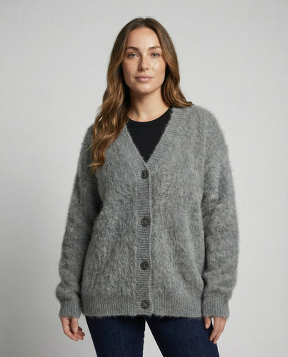 Kuschelige Mohair Strickjacke Damen | EB