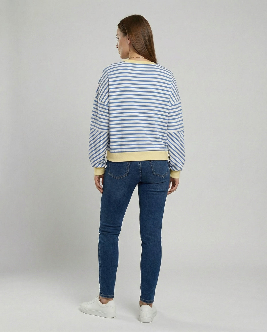 Boxy Sweatshirt Damen Gestreift | EB