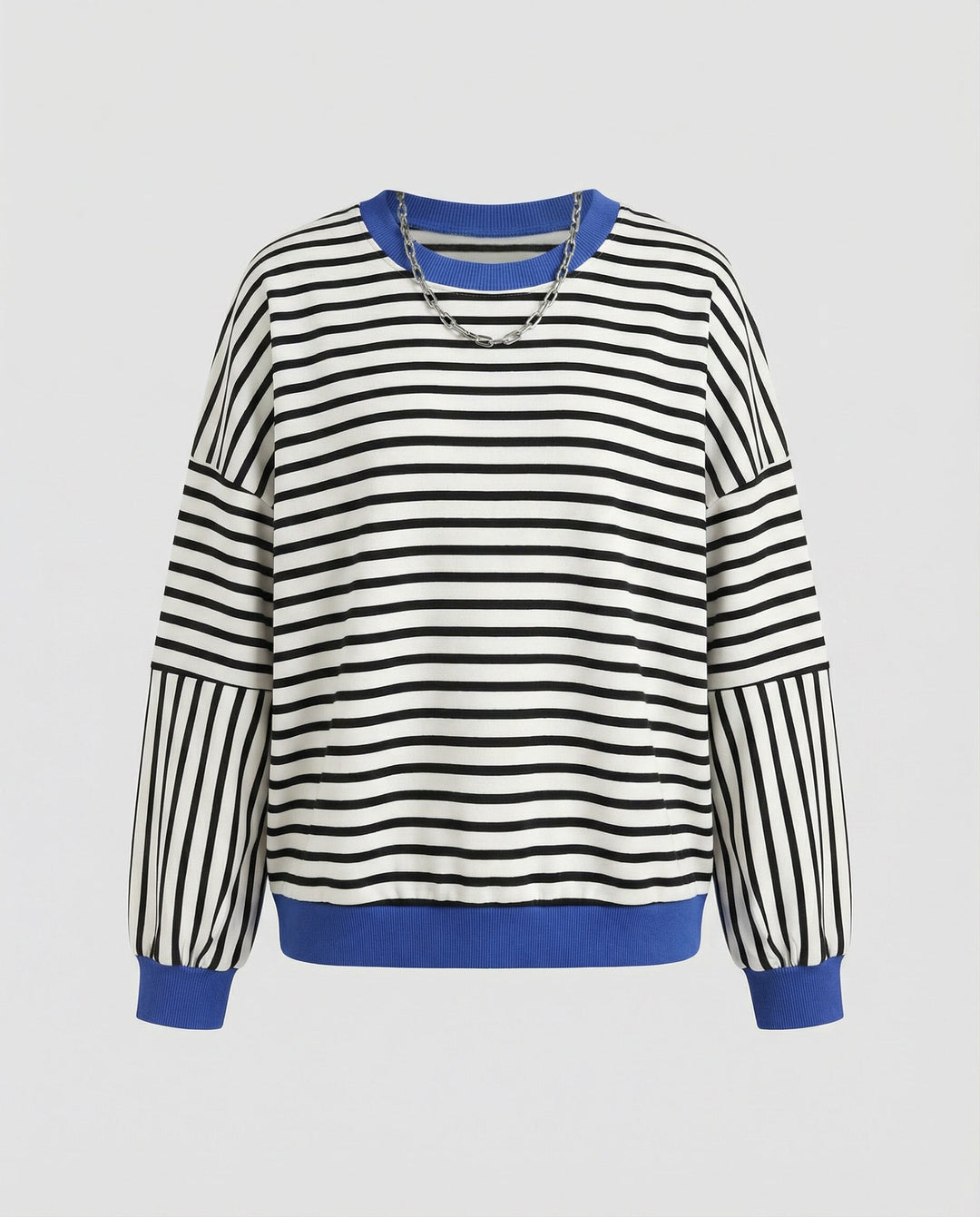 Boxy Sweatshirt Damen Gestreift | EB